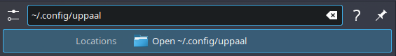 Open UPPAAL Configuration Folder in Linux